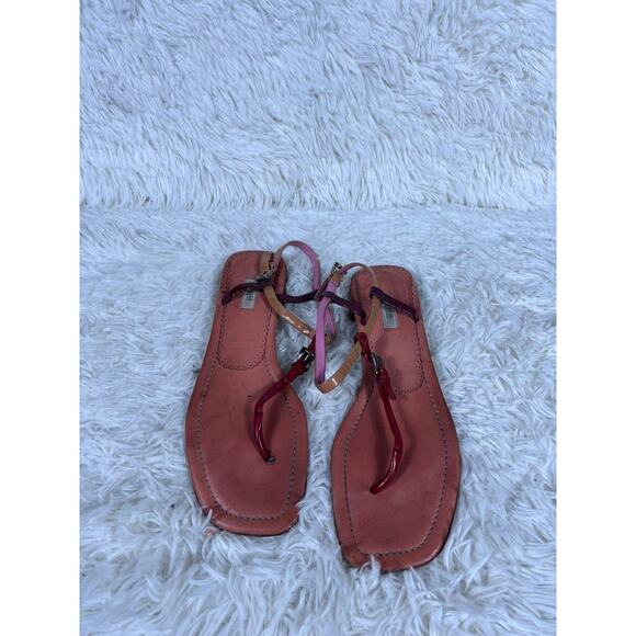 Prada Shoes Womens Size 38 Strappy Leather Sandals Made in Italy Vero Cuoio - Picture 1 of 13